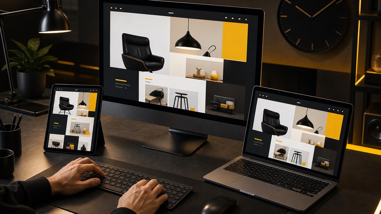 2tech-small-business-web-design Responsive small-business website displayed on desktop, laptop and tablet